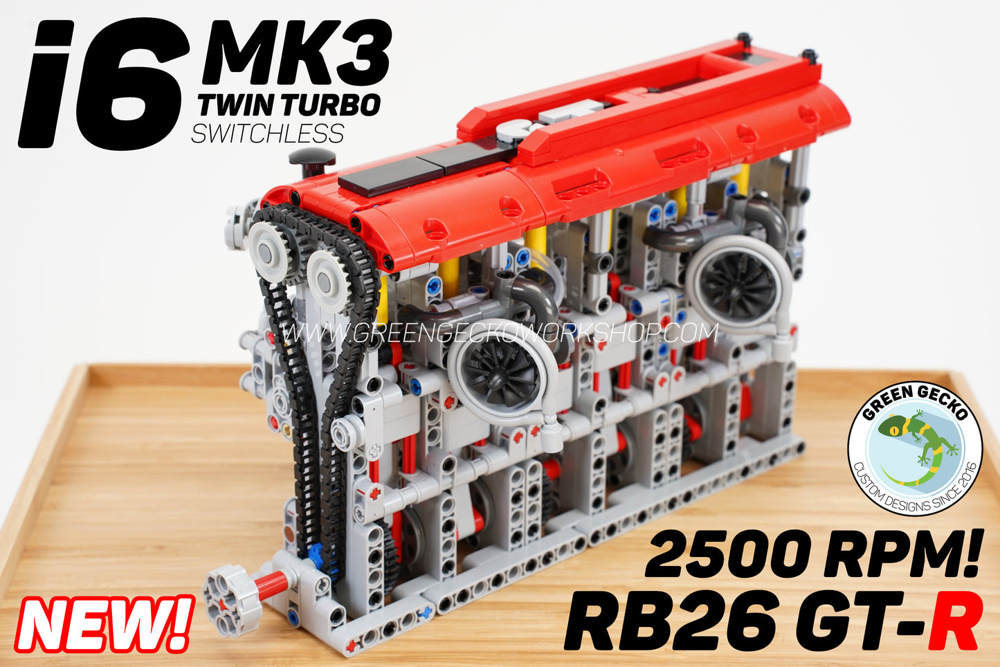 Complete Kit - MK3 Inline 6 Cylinder Twin Turbo Lego Pneumatic Engine - RB26 GT-R Edition - 2500 RPM 🔥 15% OFF + FREE 1 Cylinder Kit 🔥